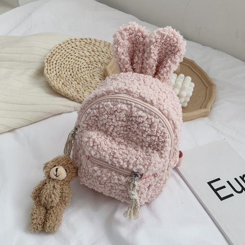 Sac à dos enfant 2022 coréen sac en peluche pour enfants sac à bandoulière simple en peluche lapin sac à bandoulière marée enfant fille sac à main étudiant sac ► Photo 1/6