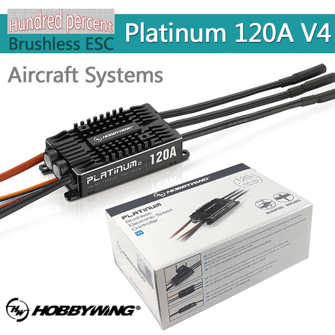 Hobbywing Platinum Pro V4 120A 3-6S Lipo BEC vide moule sans brosse ESC pour hélicoptère avion Drone RC ► Photo 1/6