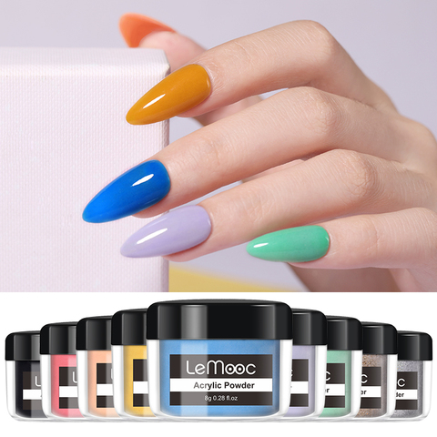 LEMOOC acrylique poudre 8g ongles sculpture cristal paillettes poussière Polys extension vernis à ongles Gel 3D Art des ongles décorations ► Photo 1/1