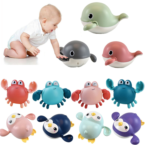 Jouets de bain pour bébé, motif animaux, crabe tortue, dessin animé, classique, jouet aquatique pour bébé, chaîne de natation, jouet mécanique pour enfant, nouveauté 2022 ► Photo 1/6