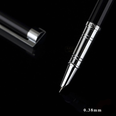 Livraison gratuite papeterie Jinhao luxe Metla cadeau stylo 0.38mm plume Extra Fine stylo plume noir argent encre stylos cadeau de noël ► Photo 1/6