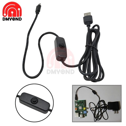 Offre spéciale 1.5m Micro USB chargeur de charge d'alimentation câble d'alimentation avec interrupteur marche/arrêt pour Raspberry Pi ► Photo 1/6