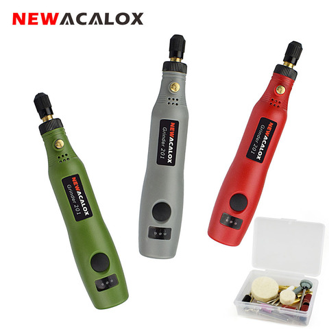 NEWACALOX bricolage Mini outil rotatif USB DC 5V 10W vitesse Variable sans fil électrique meuleuse ensemble bois sculpture stylo pour fraisage gravure ► Photo 1/6