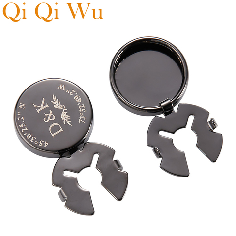 Boutons de manchette de couverture personnalisés pour hommes, boutons de manchette de mariage, Logo gravé personnalisé, costume Normal, chemise, bouton de manchette rond, bijoux cadeaux ► Photo 1/6