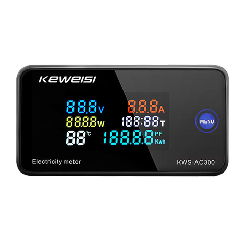 Voltmètre KWS KWS-AC300, ampèremètre, compteur d'énergie, AC 50-300 V, LED, AC, avec fonction de réinitialisation 0-100A ► Photo 1/6