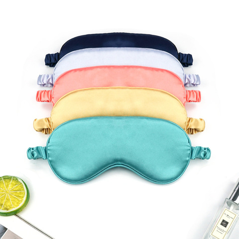 Masque oculaire de sommeil en soie imitée pour femmes, Patch oculaire de voyage Portable, Patch de sieste, repose-yeux, couvre-yeux, masque de nuit ► Photo 1/6