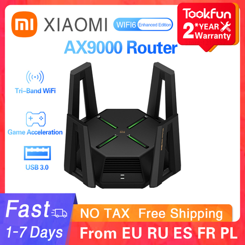 Xiaomi – Mi AX9000 routeur wi-fi 6, édition améliorée, Tri-bande, usb 3.0, répéteur d'accélération de jeu en réseau sans fil, 12 antennes, 2022 ► Photo 1/6