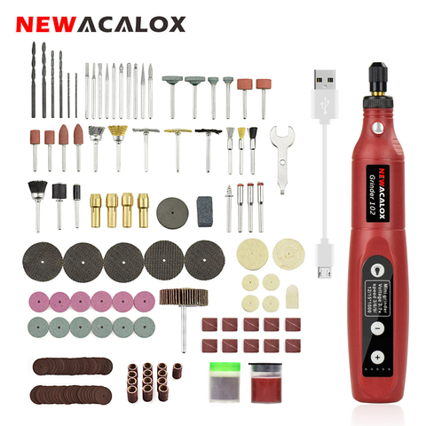 NEWACALOX Mini meuleuse perceuse électrique USB charge Variable vitesse gravure stylo outils rotatifs Kit meuleuse ensemble pour le fraisage ► Photo 1/6