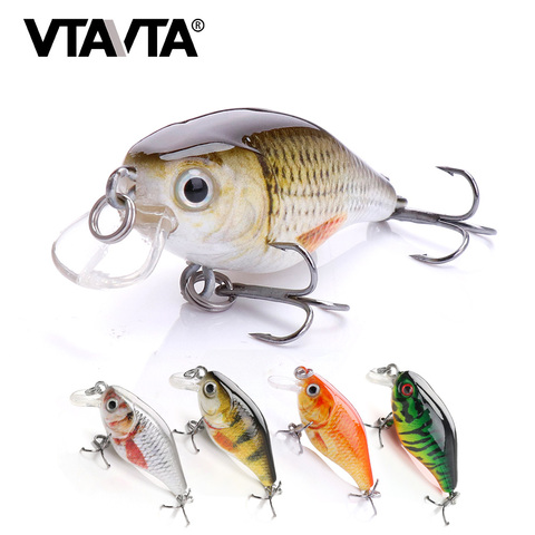 VTAVTA 2022 nouveau Mini leurre de pêche haut de gamme 4cm 3.8g noir Minnow Wobblers manivelle matériel de pêche brochet leurre Jerkbait appât dur ► Photo 1/6