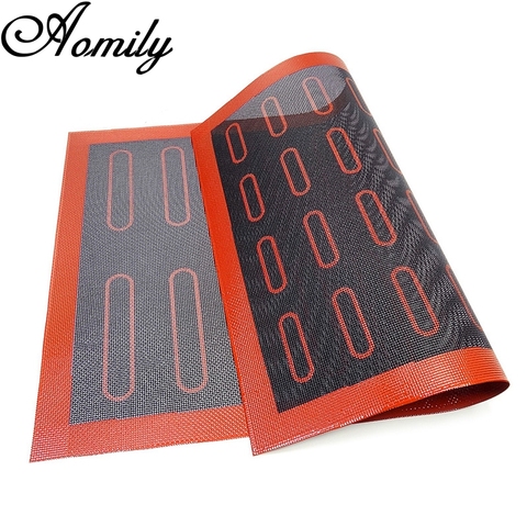 Aomily Silicone 30x40cm Double face impression tapis de cuisson antiadhésif pâtisserie four gâteau cuisson feuille perforée doublure tapis de pâtisserie ► Photo 1/6