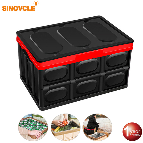 Boîte de rangement pliable pour voiture, outils de stockage pour coffre, boîte de rangement multifonctionnelle pour l'eau, 28l ► Photo 1/6