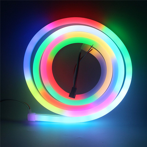 2 m/roll DC 5V adressable Pixel LED néon corde rvb Pixel lumière 1903 96 LED s/m silicium Tube étanche rêve couleur néon corde lumière ► Photo 1/6