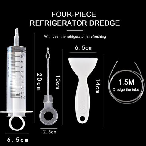 Longue poignée réfrigérateur Drain drague réfrigérateur drague Flexible Peeling réfrigérateur bobine brosse outil de retrait de glace ménage nettoyage ► Photo 1/6