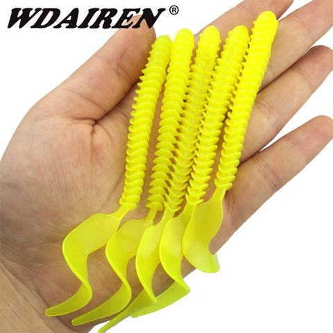 Lot d'appâts artificiels souples en Silicone pour la pêche, pack de leurres pour attraper des poissons tels que les faucilles, les ménés, les aloses ou les bars, 10.5cm, 3g, 5 pièces ► Photo 1/6