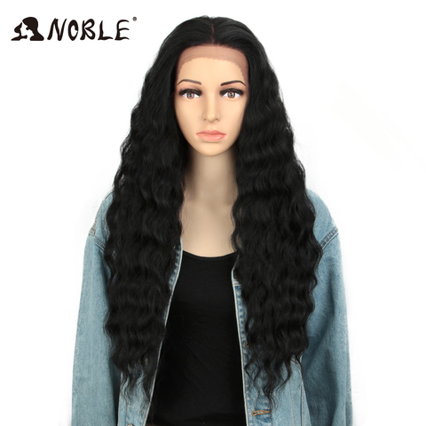 Perruque synthétique ondulée longue de 28 pouces-Noble, perruque Lace Frontal Wig 13x 4, perruques de cosplay pour femmes de peau noire, perruques ombre blondes résistantes à la chaleur ► Photo 1/6