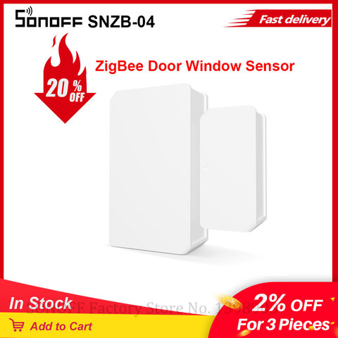 SONOFF SNZB-04 ZigBee capteur de fenêtre de porte sans fil état de synchronisation marche/arrêt sur e-welink Smart Home Security fonctionne avec le pont ZigBee ► Photo 1/6