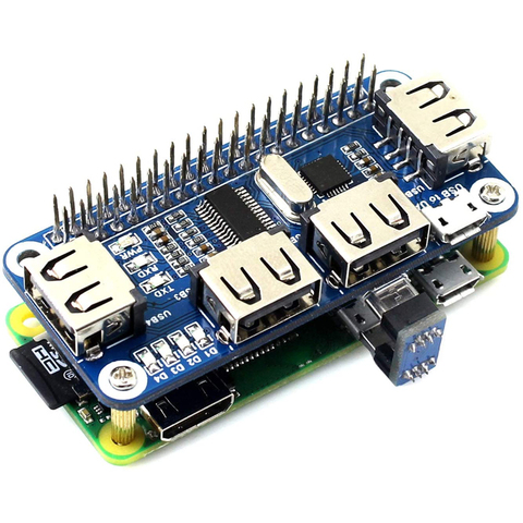 Aokin framboise Pi USB vers Ethernet RJ45 Port réseau répartiteur de HUB USB 3 Ports USB 5V chapeau pour Pi 4 modèle B 3B + 3B zéro W ► Photo 1/6