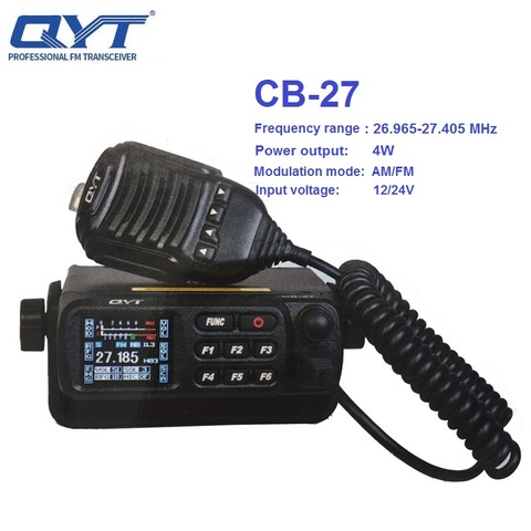 QYT CB-27 talkie-walkie 26.965-27.405MHz FM AM Mode Radio de bande de citoyen CB 27 4W Radio de voiture à ondes courtes toutes les normes européennes ► Photo 1/6