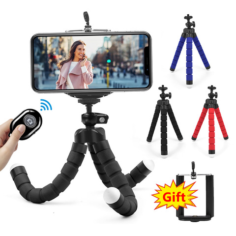 Mini trépied de poulpe en éponge Flexible pour iPhone, Samsung, Xiaomi, Huawei, téléphone portable, pour Gopro 9, 8, 7, appareil photo ► Photo 1/6