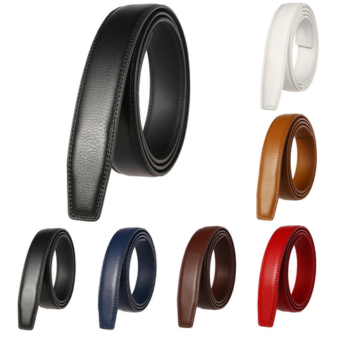 3.0cm 3.1cm largeur ceinture en cuir pas de boucle concepteur ceintures hommes haute qualité bracelet en cuir 110-130cm ► Photo 1/6