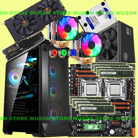 HUANANZHI – carte mère Xeon E5 X79-8D V2 dual cooler 500, 2680 go de RAM, 128 go (8x16 go), 1866 RECC, 600W, PSU GTX1660 6GD6 ► Photo 1/6