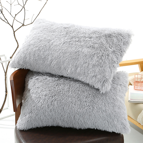 50x70cm peluche taie d'oreiller hiver chaud longue moelleux dormir taie d'oreiller maison lit coussin taie d'oreiller ► Photo 1/6