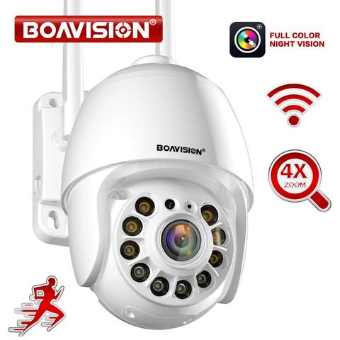 Caméra IP WiFi caméra PTZ dôme mouvement extérieur suivi automatique 4X Zoom numérique deux voies parler 1080P couleur Vision nocturne Camhipro ► Photo 1/6