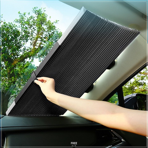 Pare-soleil rétractable pour voiture, 46/65/70/80CM, rideau de Protection UV, pare-brise avant, fenêtre arrière, pour camion SUV ► Photo 1/6