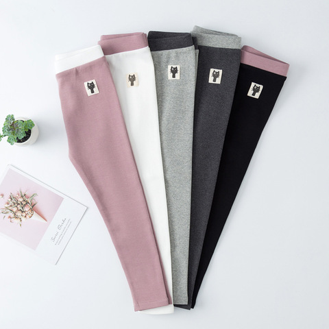 Leggings au motif de chats pour filles, pantalon slim élastique en coton mélangé doux, vêtements de sport scolaires pour enfants en bas âge, 3-10T ► Photo 1/6