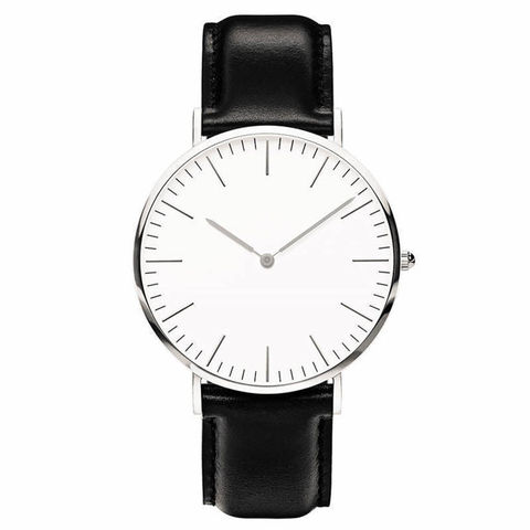 Horloge à Quartz en cuir, Style Simple, sans Logo, montres militaires Ultra-minces ► Photo 1/6