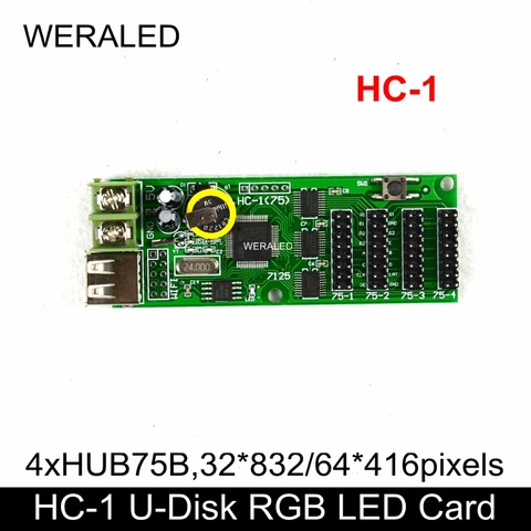 Carte de contrôle LED à Col complet XINYI la mieux notée HC-1 Ports u-disk, contrôleur d'affichage rvb, prise en charge du Module P4 P5 P6 P7.62 P8 P10 D ► Photo 1/5