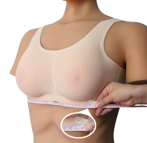 Poitrine artificielle en forme de goutte C Dcup, avec lingerie, soutien-gorge, prothèse, croisé, avec faux seins, en silicone ► Photo 1/6