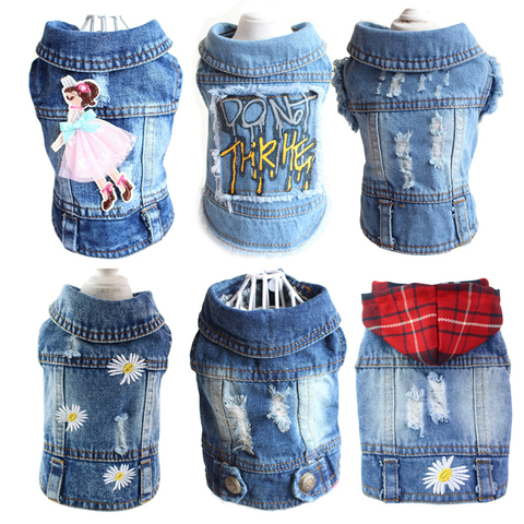 2022 printemps Denim chien gilet Graffiti gland vêtements pour petits chiens Shih Tzu Yorkshire chiot jean veste pour Chihuahua ropa perro ► Photo 1/6