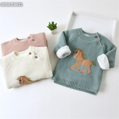 Pull bébé nouveau-né bébé garçons chandails épais polaire licorne enfants chandails enfant en bas âge Cardiagn tricoté bébé vêtements filles pull ► Photo 1/6