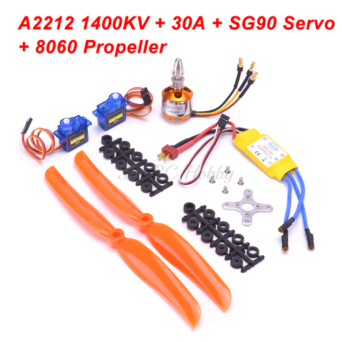 Moteur sans balais A2212 2212 1000KV/1400kv/2200kv, 30a/40a ESC SG90 Micro Servo 6035 8060 accessoire pour hélicoptère à aile fixe RC ► Photo 1/5