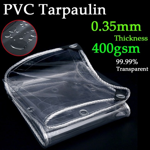 Bâche en PVC Transparent de 0.35MM d'épaisseur, tissu imperméable, auvent de balcon, fenêtres, maison pour animaux de compagnie, couverture imperméable ► Photo 1/6