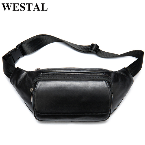 WESTAL – sac banane en cuir de mouton pour hommes, sac de ceinture pour voyage décontracté, 8917 ► Photo 1/6