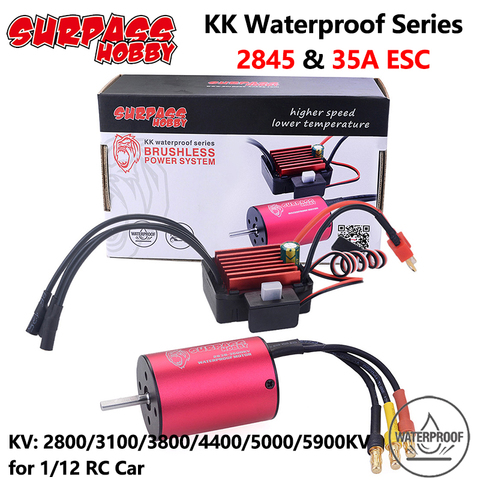 Surpasser passe-temps KK étanche ESC moteur sans brosse 2845 2800/3800/4400KV avec 35A ESC pour Traxxas HSP 1/12 RC monstre Buggy sur route ► Photo 1/6