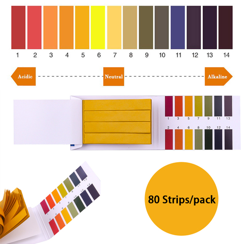 80 bandes/paquet PH 1-14 papier de Litmus testeur de PH papiers indicateur universel papier Test pour Aquarium d'eau ► Photo 1/6