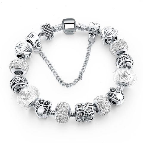 YADA – Bracelets hibou en forme de cœur pour femmes, bijoux en cristal, haute qualité, DIY, à la mode, stock INS, BT200264 ► Photo 1/6