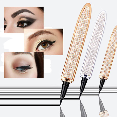 Crayon Eyeliner noir à séchage rapide diamant magique cils auto-adhésif crayon pour les yeux sans colle étanche yeux maquillage Eyeliner ► Photo 1/6