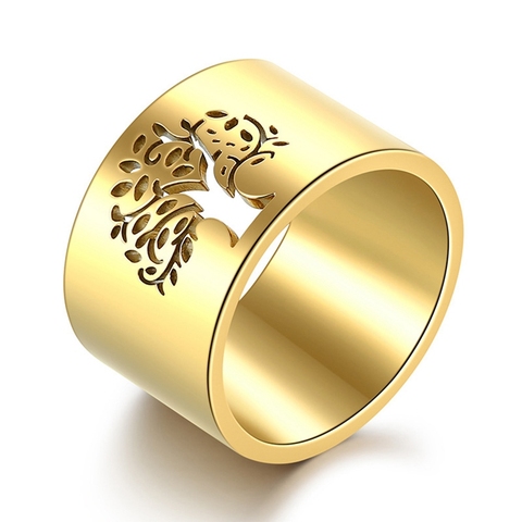 Minimaliste arbre de vie bague pour femmes classique creux arbre de vie motif bagues fille luxe fête/anneaux de mariage bijoux ► Photo 1/1