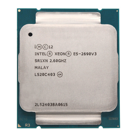 Intel Xeon E5 2690 V3 E5 2690V3 E5-2690V3 Processeur 2.6Ghz 12 30MB Socket LGA 2011-3 CPU Adapté X99 carte mère ► Photo 1/3