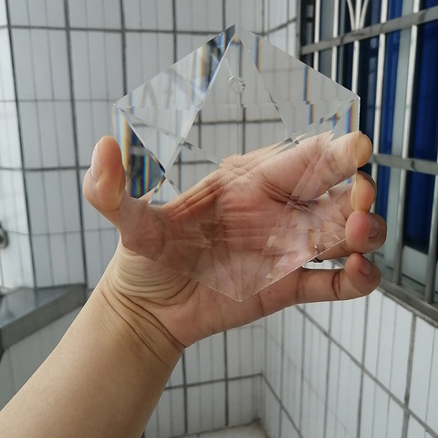 Camal – grand prisme en cristal de verre transparent de 100MM, pendentif attrape-soleil suspendu, ornement Fengshui, pièces d'éclairage Craf, 1 pièce ► Photo 1/6