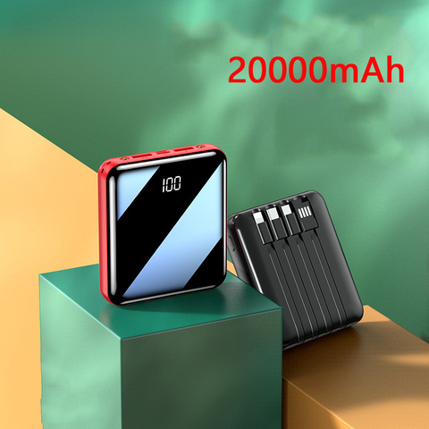 Chargeur portatif d'écran de miroir de Mini banque de puissance 20000mAh avec la batterie externe légère de LED pour l'iphone 11 Xiaomi Powerbank ► Photo 1/6