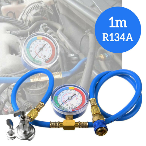 Livraison rapide! Tuyau de remplissage de réfrigérant R134A, pour climatisation de voiture, manomètre de pression ► Photo 1/6