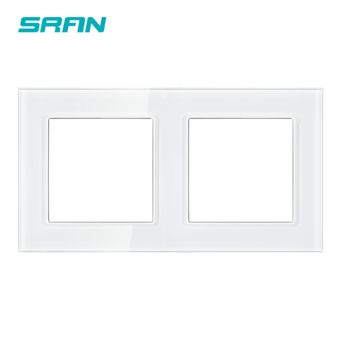 Panneau blanc SRAN sans installation de plaque de fer 153mm * 82mm panneau de prise de courant en verre cristal blanc pour série F ► Photo 1/3