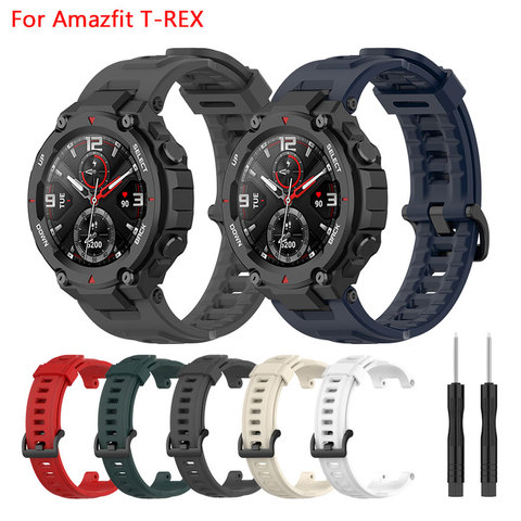 Bracelets de montre en Silicone, 20mm, pour montre intelligente Amazfit T-REX, accessoires pour Xiaomi Huami Amazfit T rex ► Photo 1/6