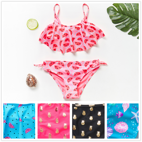 2022 deux pièces filles maillot de bain ananas enfants maillots de bain deux pièces maillot de bain 2-12 ans maillot de bain Biquini Infantil G1-CZ939 ► Photo 1/6