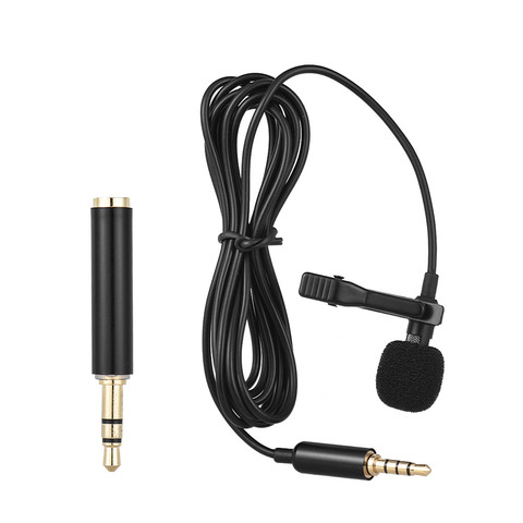 Andoer EY-510A Mini Portable pince à revers Lavalier condensateur micro filaire Microphone pour iPhone iPad téléphone Android appareil photo reflex numérique ► Photo 1/5